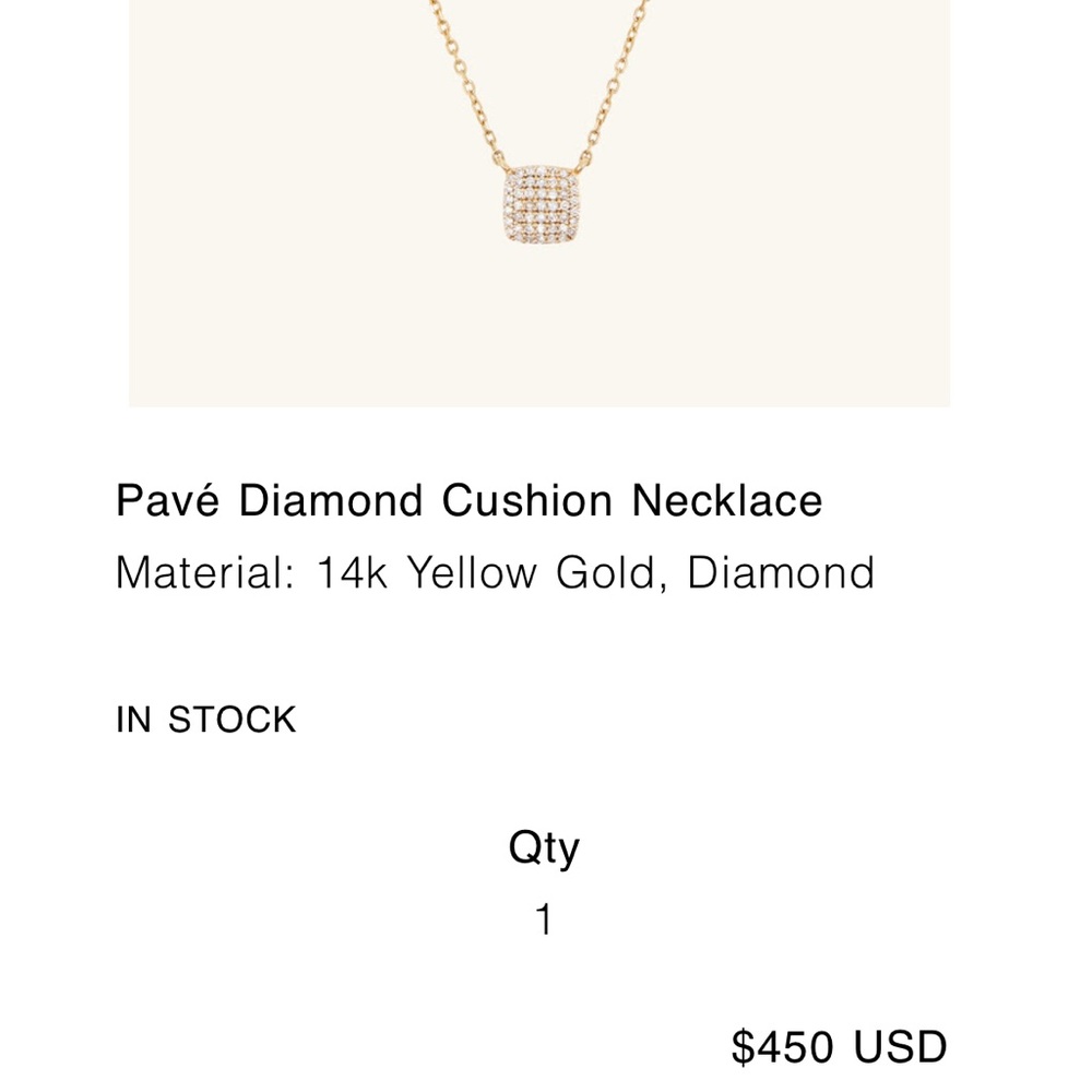Pave diamond cushion necklace mejuri